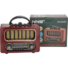 Ozcmax Orta Boy Retro Ahşap Tasarım Bluetooth Hoparlörlü Radyo – Fm/am Desteklli, Şarjlı ve Taşınabiliri Radyo NS-6636