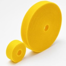 Cekar Store Cırt Cırt Sabitleyici Kablo Düzenleyici 5 Metre x 1cm Kanca ve Döngü Kayışları, Tekrar Kullanılabilir, Çift Taraflı Kanca Rulo Düzenleyici Kayışlar, Bağlama Bandı (Sarı)