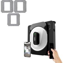 Cekar Store Xenon Smart Cam Silme Robotu (Elo) ve 6 Adet Mop | 2'li Set Kumandalı 3 Modlu Mobil Kontrol