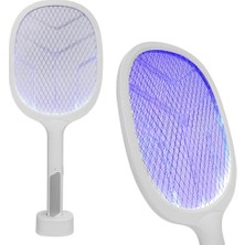 Cekar Store Type-C Şarjlı Uv Işıklı Sinek Raketi 1200MAH 3000V Çıkış Dik Durabilen Uv Mor Işıklı Elektrikli Raket Sinek Öldürücü, Asonic AS-A25