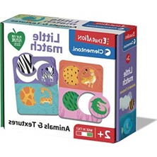 Cekar Store Clementoni 16719 Little Match Hayvanlar ve Sahte 12 Mini Yapboz Öğrenme Oyunu, 2 Yaş Çocuklar IÇIN,%100 Geri Dönüşümlü Malzemelerden El Yapımı, Italya'da Üretilmiştir, Çok Renkli, M