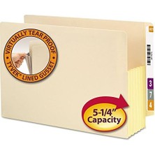 Skygo Ende Tab Dosya Çanta, Güçlendirilmiş Düz Kesimli Tab, 5 – 1/10,2 cm Expansion, Tyvek® – Lined® Zwickel, Legal Boyut, Manila, Kutu Başına 10 Adet (76174)