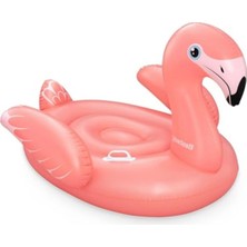 Cekar Store Bestway Pink Flamingo Yüzme Havuzu, Çocuklar Için Şişirilebilir Binicilik, Saplı