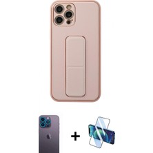 Pileli Store Pilelistore™ iPhone 12 Pro Kılıf Akış Doku - Siyah 3D Antistatik Seramik Nano Ekran Koruyucu + Neon Fosforlu Kamera Lens - Mı