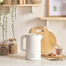 Cekar Store Homend Heatrow Cooltouch 1618H Paslanmaz Çelik El Yakmaz Gövdeli Su Isıtıcısı Beyaz