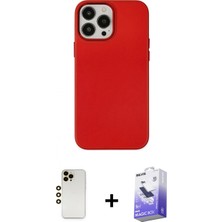 Pileli Store Pilelistore™ iPhone 13 Pro Max Kılıf Çekirdek Çizgi - Siyah Bilvis 5in1 5d Magic Hayalet Cam Ekran Koruyucu + Shine Kamera Lens - Gd