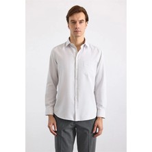 Süvari Bej Regular Klasik Yaka Düz Düz Kapaksız Cep Düğmeli Uzun Kollu Standart Casual Gömlek