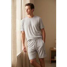 Bony Socks Erkek Modal Kısa Kollu Gri T-Shirt