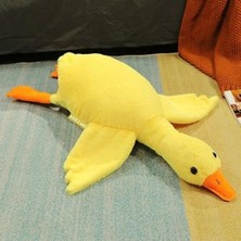 Cekar Store Sevimli Peluş Uyku Arkadaşım Kaz 75 Cm- Uçan Kaz Morton Uyku Yastığı Sarı