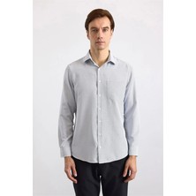 Süvari Lacivert Regular Klasik Yaka Düz Düz Kapaksız Cep Düğmeli Uzun Kollu Standart Casual Gömlek