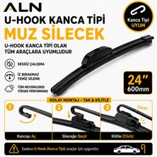 ALN Muz Silecek & U-Hook Kanca Tipi Tüm Araçlarla Uyumlu - 24 (600MM)