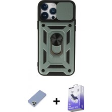 İlk El Grup Pilelistore™ iPhone 13 Pro Max Kılıf Ahenk Klasik - Siyah Bilvis 5in1 5d Magic Hayalet Cam Ekran Koruyucu + Metal Kamera Lens Koruma Cam - Kuyl