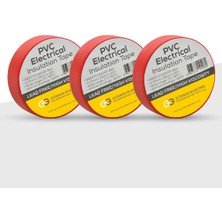 Gunsan Günsan 3'lü Kırmızı Elektrik Izolasyon Bandı (3 Adet)