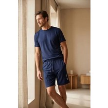 Bony Socks  Erkek Modal Kısa Kollu Lacivert T-Shirt