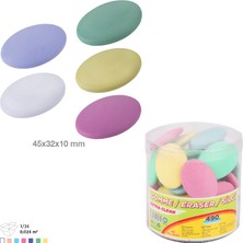Ark Pastel Renkli Oval Silgi Ekstra Temizleme 15 Adet Karışık Renk