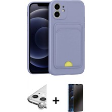Marsilyan™- iPhone 11 Kılıf Vadi Çizgi Prime - Siyah 3D Antistatik Hayalet Cam Ekran Koruyucu + Raze Metal Kamera Lens - Gs