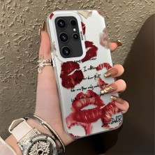 HONTINGA Samsung Galaxy S23 Ultra ile Uyumlu Kılıfı Silikon Kenar Sert Arka Düşüme Önleyici Basitlik Anti Düşme Kamera Korumali Öpücük Desen Telefon Kılıfı Kadın ve Erkek Için Uygundur K1-0079