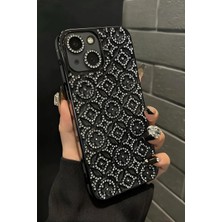 Nezih Case iPhone 14 Pro Max Uyumlu Kamera Korumalı Parlak Taşlı Diamond Tasarım Simli Kılıf