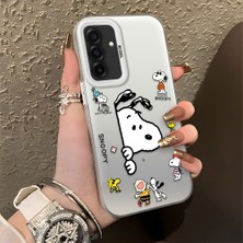 HONTINGA Samsung Galaxy A26 ile Uyumlu Kılıfı Silikon Kenar Sert Arka Düşüme Önleyici Basitlik Anti Düşme Kamera Korumali Snoopy Desen Telefon Kılıfı Kadın ve Erkek Için Uygundur K1-0080