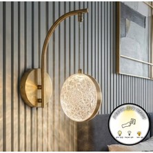 Eskitme Pirinç Kaplama Top Aplik 3 Renk Ledli Salon Antre Koridor Duvar Aydınlatması Elektrikli
