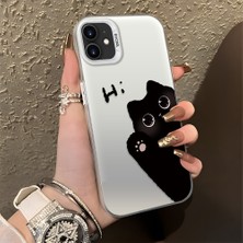 HONTINGA iPhone 12 Mini ile Uyumlu Kılıfı Silikon Kenar Sert Arka Düşüme Önleyici Basitlik Anti Düşme Kamera Korumali Kedi Desen Telefon Kılıfı Kadın ve Erkek Için Uygundur K1-0082