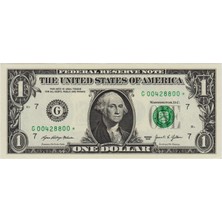 Banknoting Amerika 1 Dolar 2021 Chıcago. Replacement. Star Note. Çil(-)