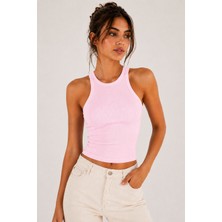 Hayalet %100 Pamuk Basic T-Shirt –  Halter Yaka Kadın Kaşkorse / Fitilli Atlet