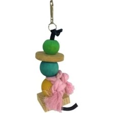 Calperia 12 cm Zilli Ahşap Sarkaç Kuş Oyuncağı, Eğlenceli Tasarım