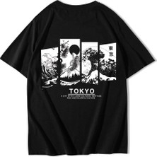 Brz Collection Unisex Oversize Tokyo Culture T-Shirt Siyah