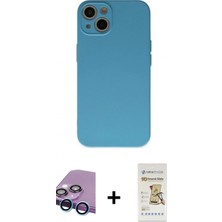 Pileli Store Pilelistore™ iPhone 13 Mini Kılıf Ahenk Serisi - Siyah Mat Seramik Nano Ekran Koruyucu + Raze Metal Kamera Lens - Mı