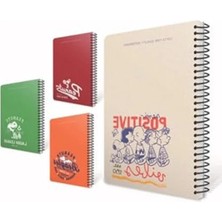 Calperia 17X24 cm Spiralli Sert Kapaklı Çizgili Defter, 80 Yaprak
