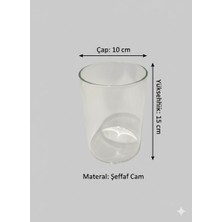 Bee Candle Home Masaüstü Bioethanol Şömine Camı - Isıya Dayanıklı Borosilikat Yedek Cam (ÇAP:10CM / YÜKSEKLIK:15CM)