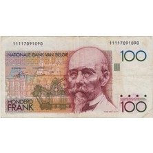 Banknoting Belçika 100 Frank 1986-89 Çok Temiz++