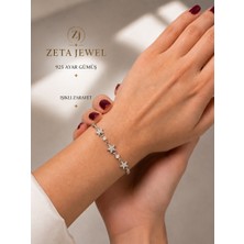 Zeta Jewel 925 Ayar Gümüş Üç Yıldız Taşlı Bileklik – Ayarlanabilir Zarif Tasarım