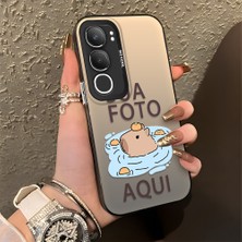 HONTINGA Vivo Y19S ile Uyumlu Kılıfı Silikon Kenar Sert Arka Düşüme Önleyici Basitlik Anti Düşme Kamera Korumali Sevimli Desen Telefon Kılıfı Kadın ve Erkek Için Uygundur K1-0078