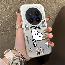 HONTINGA Vivo X200 Pro ile Uyumlu Kılıfı Silikon Kenar Sert Arka Düşüme Önleyici Basitlik Anti Düşme Kamera Korumali Snoopy Desen Telefon Kılıfı Kadın ve Erkek Için Uygundur K1-0080
