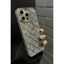 Nezih Case iPhone 11 Uyumlu Kamera Korumalı Parlak Taşlı Diamond Tasarım Simli Kılıf