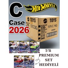 Hot Wheels 2026 C Case 72'li Açılmamış Tek Bant Kapalı Koli Set-3 (5'li Premium Hediyeli)