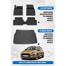 Sahler Ford Fiesta 2018 ve Sonrası Uyumlu 4.5d Premium Havuzlu Oto Paspas ve Liner Bagaj Havuzu