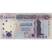 Banknoting Libya 5 Dinar 2025 Devrimin 17. Yılı Anısına. Polymer Çil.
