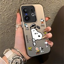 HONTINGA Vivo X200 Fe ile Uyumlu Kılıfı Silikon Kenar Sert Arka Düşüme Önleyici Basitlik Anti Düşme Kamera Korumali Snoopy Desen Telefon Kılıfı Kadın ve Erkek Için Uygundur K1-0080