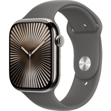 Apple Watch Series 10 Gps + Cellular 46MM Natürel Titanyum Kasa ve Taş Grisi Spor Kordon Akıllı Saat Teşhir (Açıklamayı Okuyunuz)