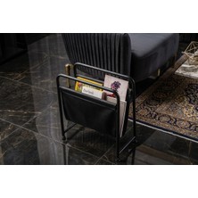 Sabaz Koltuk Yanı Dergilik, Deri Kumaşlı Dergilik, Kitaplık – Metal Çerçeveli Modern Gazetelik , Plaklık / Organizer