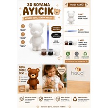 Haydi Dekor 3D Boyama Ayıcık Hobi Seti – Çocuklar Için Boyanabilir Ayı Figürü, Akrilik Boya ve Fırça Içeren Eğitici Yaratıcı Aktivite Oyuncağı – El Becerisi Geliştirici Kendin Boya Oyuncak Seti