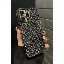 Nezih Case iPhone 11 Uyumlu Kamera Korumalı Parlak Taşlı Diamond Tasarım Simli Kılıf