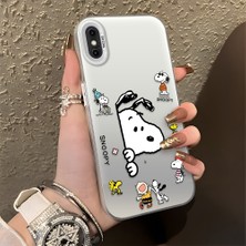 HONTINGA iPhone Xs Max ile Uyumlu Kılıfı Silikon Kenar Sert Arka Düşüme Önleyici Basitlik Anti Düşme Kamera Korumali Snoopy Desen Telefon Kılıfı Kadın ve Erkek Için Uygundur K1-0080