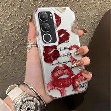 HONTINGA Vivo Y19S ile Uyumlu Kılıfı Silikon Kenar Sert Arka Düşüme Önleyici Basitlik Anti Düşme Kamera Korumali Öpücük Desen Telefon Kılıfı Kadın ve Erkek Için Uygundur K1-0079