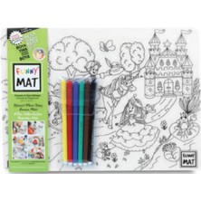 Uravas Store Funny Mat - Prenses ve Oyun Bahçesi 6'lı Kalem Hediyeli 25 x 35 cm