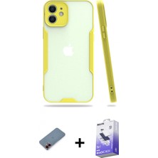 Pileli Store Pilelistore™ iPhone 12 Kılıf Atlas Asil Serisi - Siyah Bilvis 5in1 5d Magic Hayalet Cam Ekran Koruyucu + Metal Kamera Lens Koruma Cam - Kı