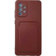 Durukar®  Samsung Galaxy A72 Kılıf Kelvin Kartvizitli Silikon - Bordo